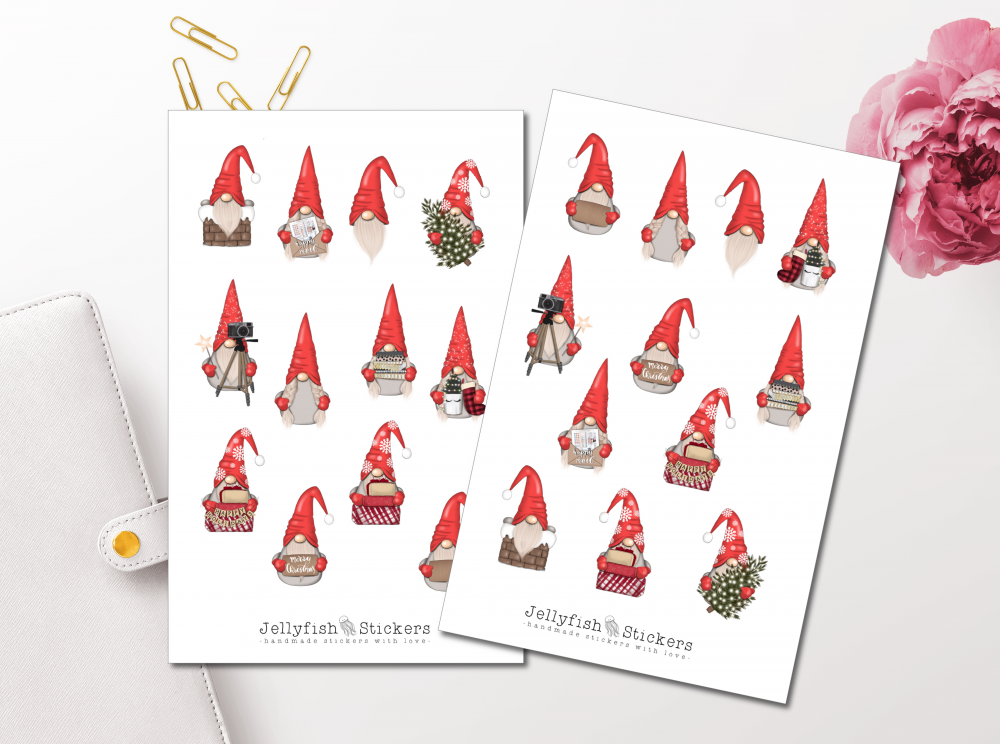 Gnome Christmas Sticker Set